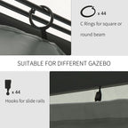 10' x 12' Universal Gazebo Sidewall Set (4 Panels) with Hooks, Dark Grey