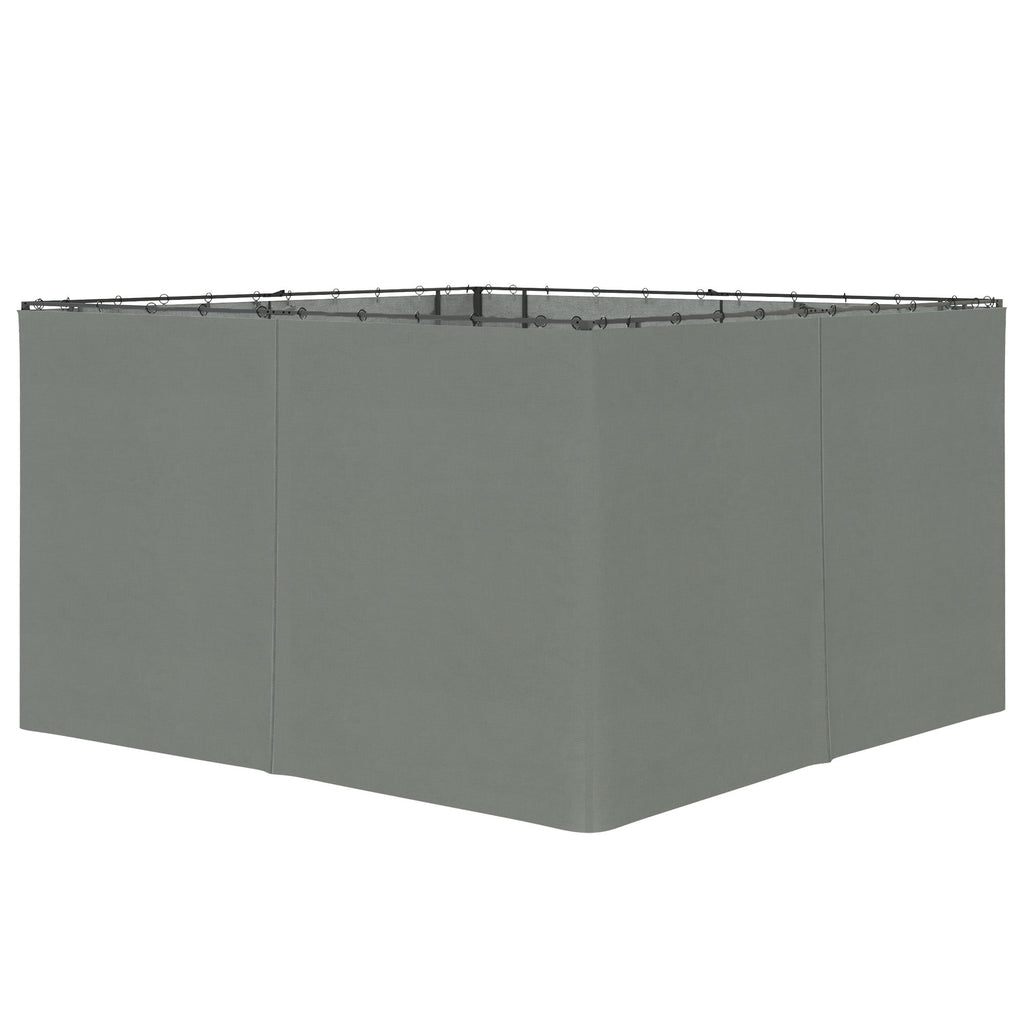 10' x 12' Universal Gazebo Sidewall Set (4 Panels) with Hooks, Dark Grey