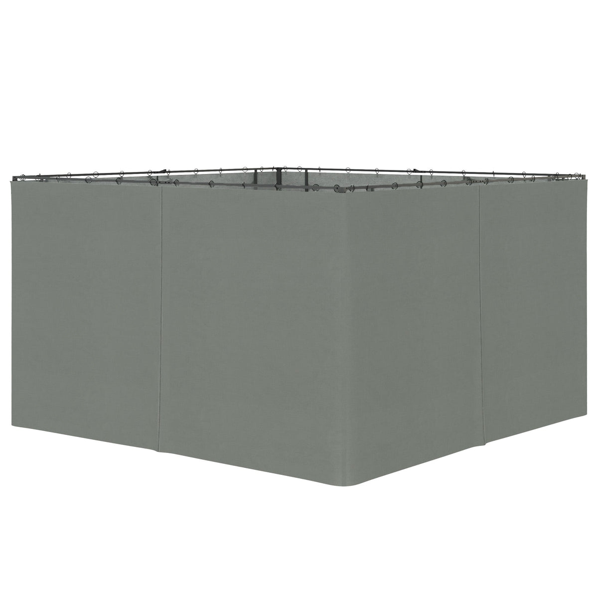 10' x 12' Universal Gazebo Sidewall Set (4 Panels) with Hooks, Dark Grey