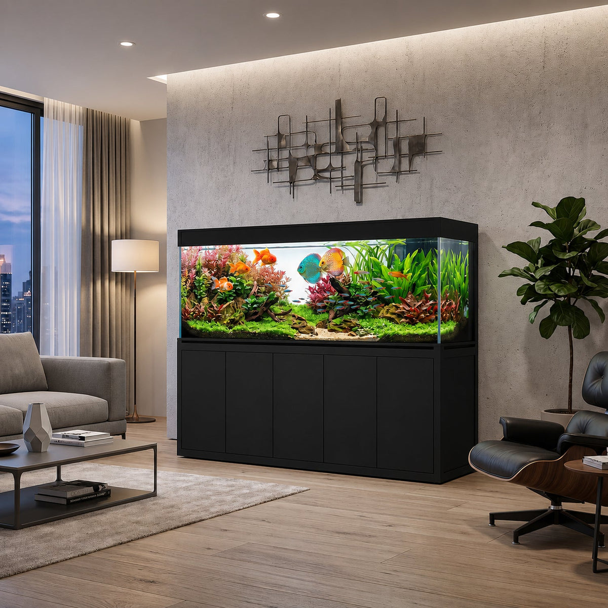 Big Fish Tank 400 Gallon Tempered Glass Aquarium Black