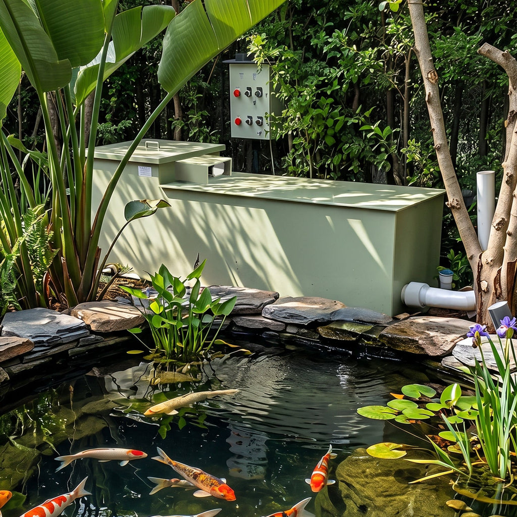 BTS5 Automatic Drum Micro Filter Pond Filtration System | 1,345 GPH / 1,200-Gallon Capacity | Self-Cleaning, UV Sterilizer & Biochemical Filter Media – Koi Pond & Aquaculture Water Filter