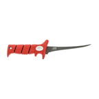 Bubba Ultra Flex Fillet Knives with a flexible, narrow black blade and a textured red ergonomic handle designed for precise fish filleting and comfortable grip.