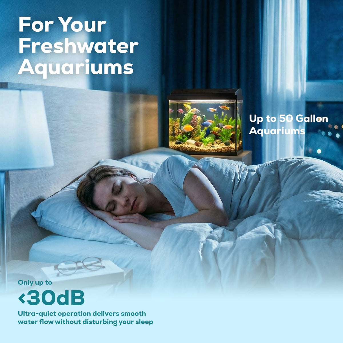 Aqua Dream 3in1 Aquarium Internal Filter Water Pump Oxygen 210 GPH