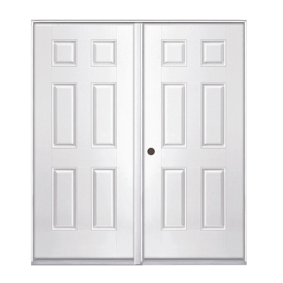 6 Panel Double Unit HD Steel Prehung Shed Doors