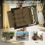 Reclining Zero Gravity Chair with Cushion and Headrest, Khaki
