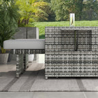 5-Level Adjustable Recliner with Storage Side Table & Footstools for Patio, Poolside, Grey