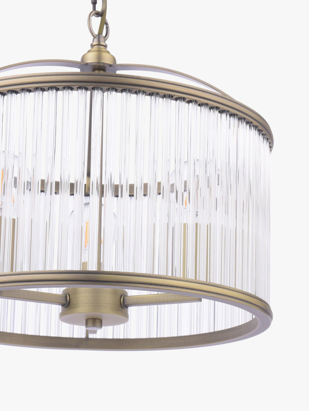 Laura Ashley Sutton 34.5 x Dia.38cm 3 Ceiling Pendant Light - Antique Brass