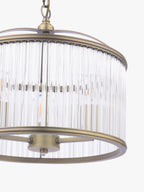 Laura Ashley Sutton 34.5 x Dia.38cm 3 Ceiling Pendant Light - Antique Brass
