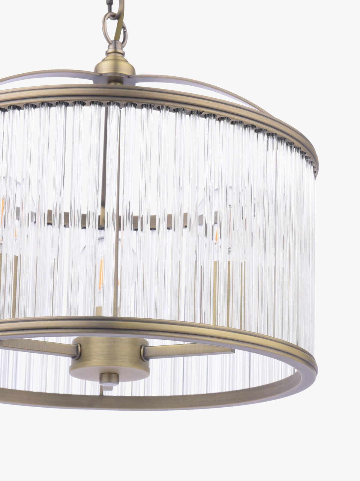 Laura Ashley Sutton 34.5 x Dia.38cm 3 Ceiling Pendant Light - Antique Brass