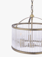 Laura Ashley Sutton 34.5 x Dia.38cm 3 Ceiling Pendant Light - Antique Brass