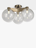 John Lewis Modern Fixed Lux Bubble 3 Semi Flush Ceiling Light - Satin Bronze