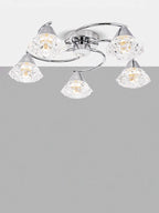 Där Dilys 5 Arm Semi Flush Non-Dimmable Ceiling Light - Polished Chrome