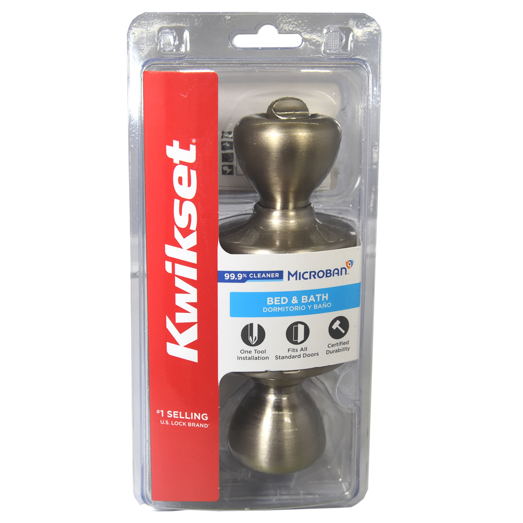 Kwikset 300T-15 CP Privacy Door Knob, Satin Nickel