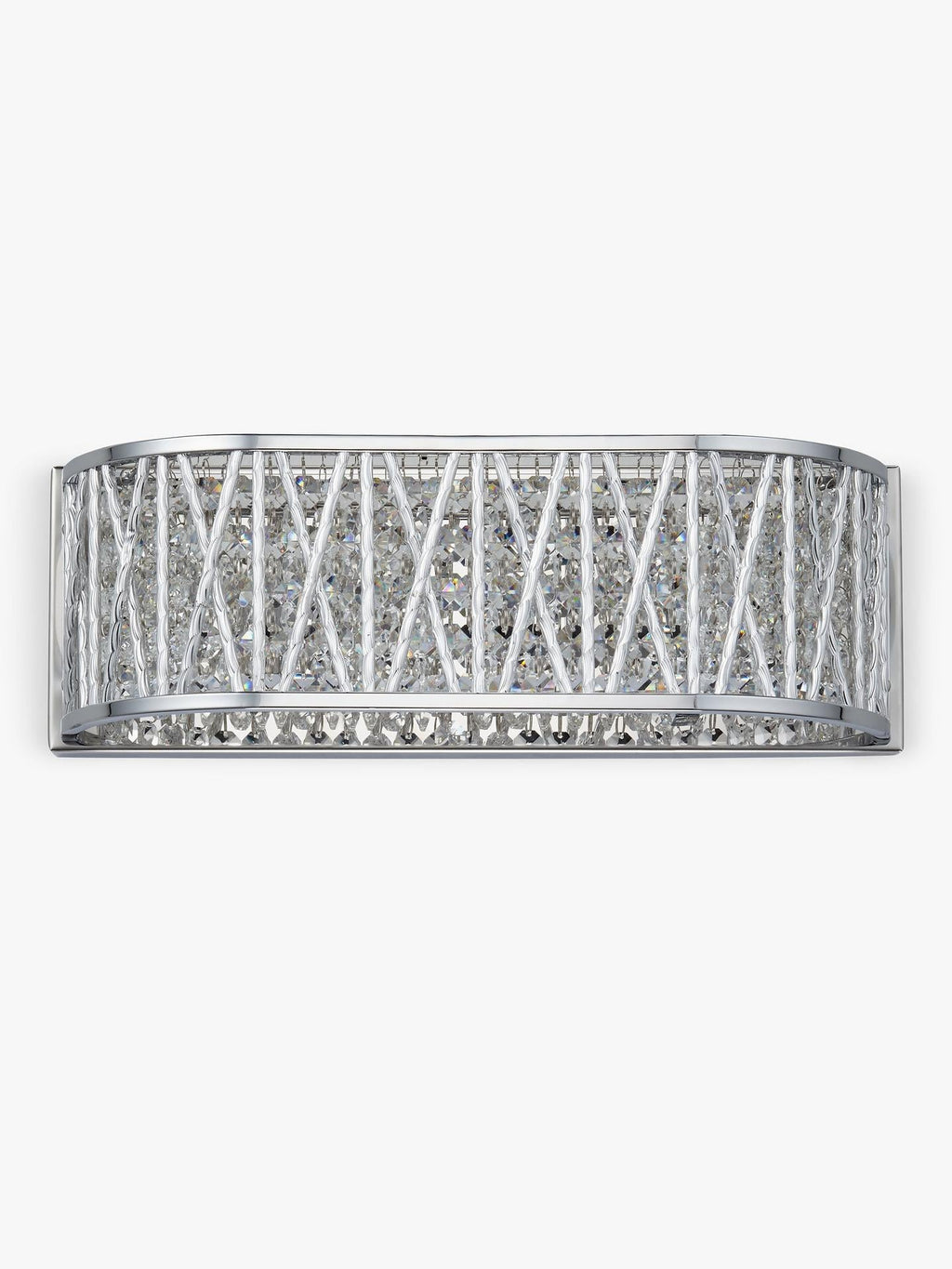 John Lewis Emilia Dimmable Crystal Drum Wall Light - H13 x W38 x D11cm