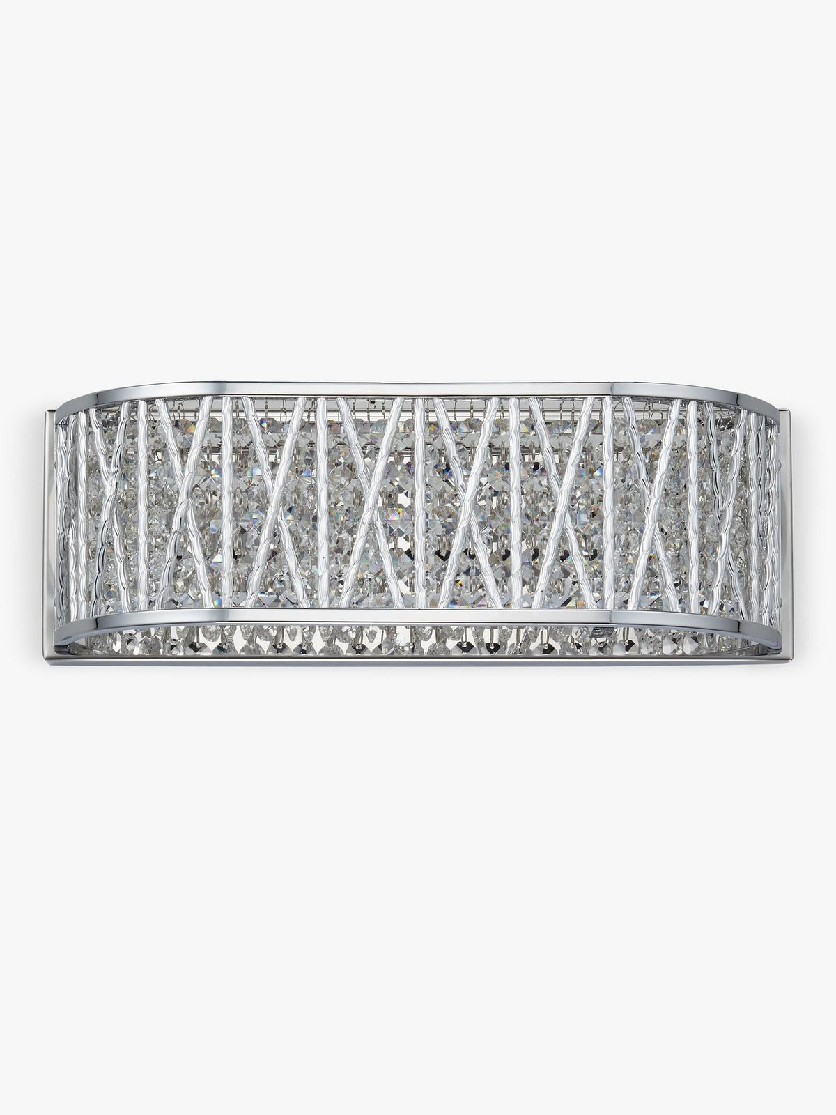 John Lewis Emilia Dimmable Crystal Drum Wall Light - H13 x W38 x D11cm