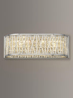 John Lewis Emilia Dimmable Crystal Drum Wall Light - H13 x W38 x D11cm