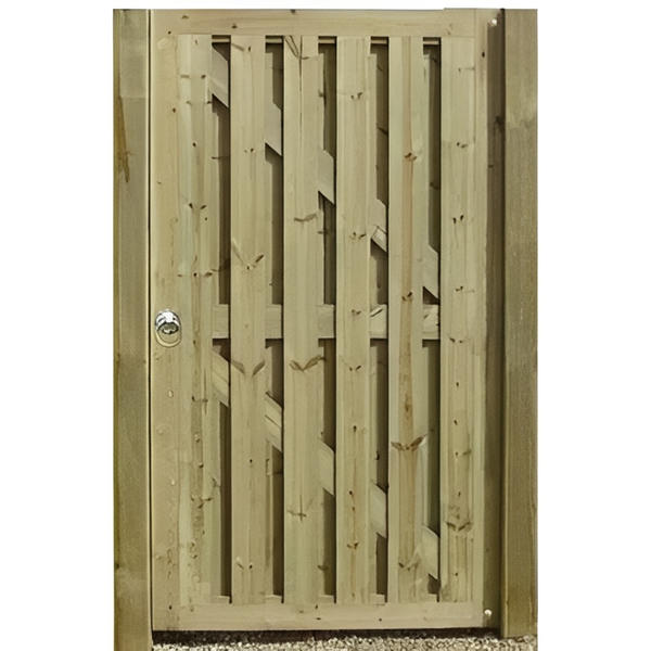 Vertical Hit and Miss Gate w/ Fitted Galvanised Hinges and Ring Latch 1.775m x 1m - Jacksons Fencing