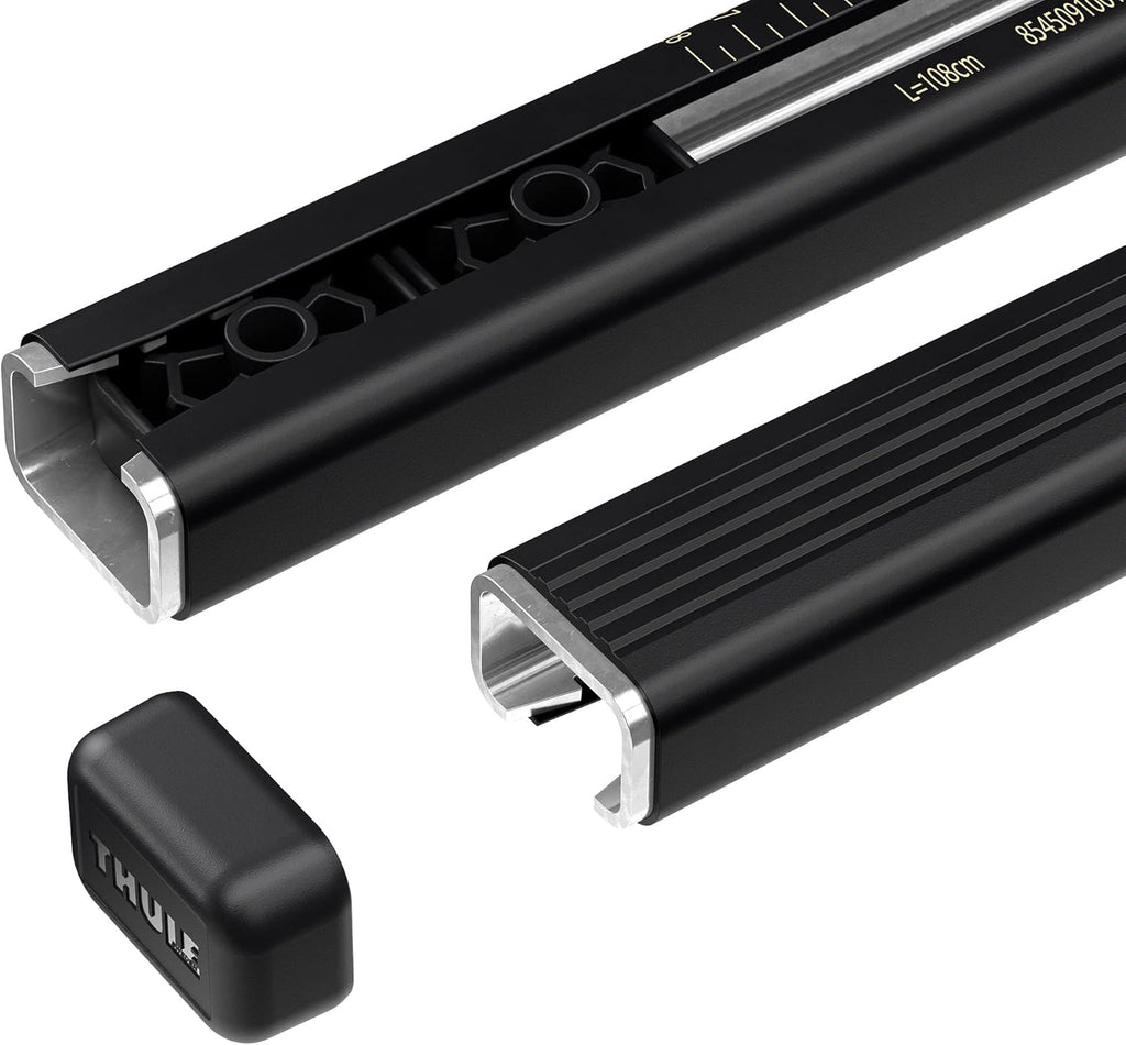 Thule SquareBar Evo 712100 108cm Steel Car Cross Bars Pair 34 x 24mm - Black