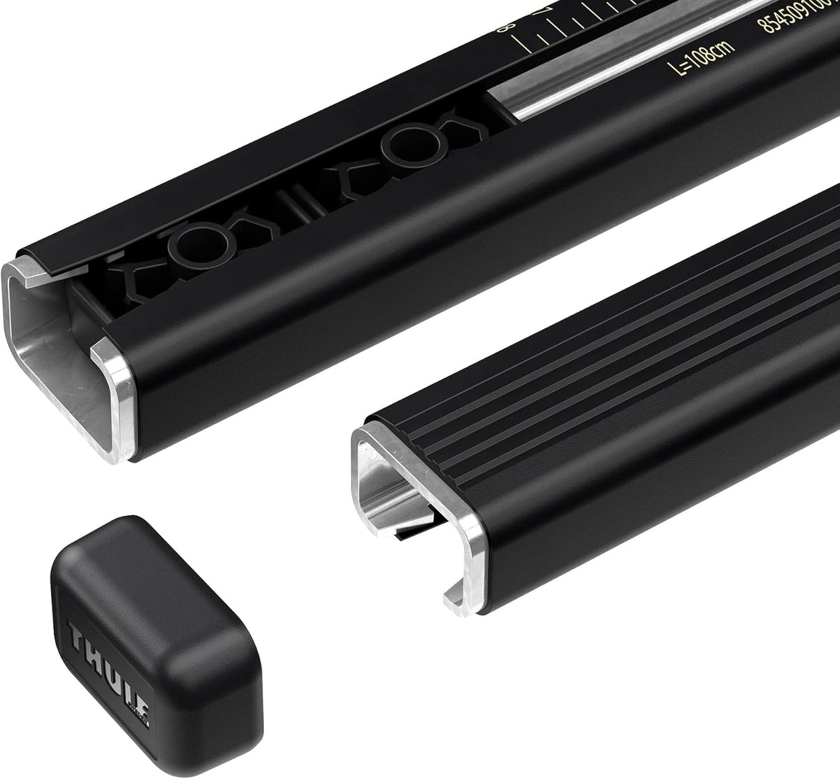Thule SquareBar Evo 712100 108cm Steel Car Cross Bars Pair 34 x 24mm - Black
