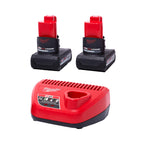 Open Box -  M12 12V Lithium-Ion XC High Output 5.0 Ah Battery Pack (2-Pack) Starter Kit with Charger