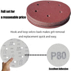 100 PCS 9-Inch 6-Hole Drywall Sanding Discs Set - 60 80 120 150 240 Grits Sandpaper , 9" Aluminum Oxide Hook-and-Loop Drywall Sander Paper for Power Drywall Sander