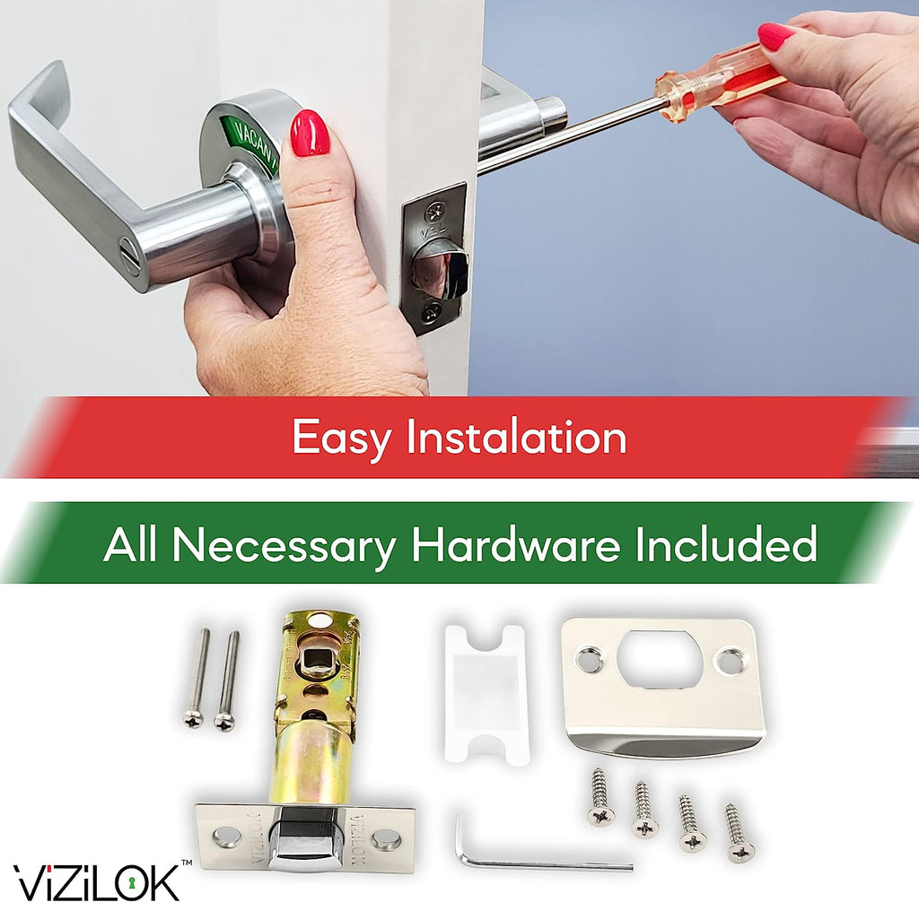 ADA Door Lock with Indicator in Satin Nickel Left-Handed