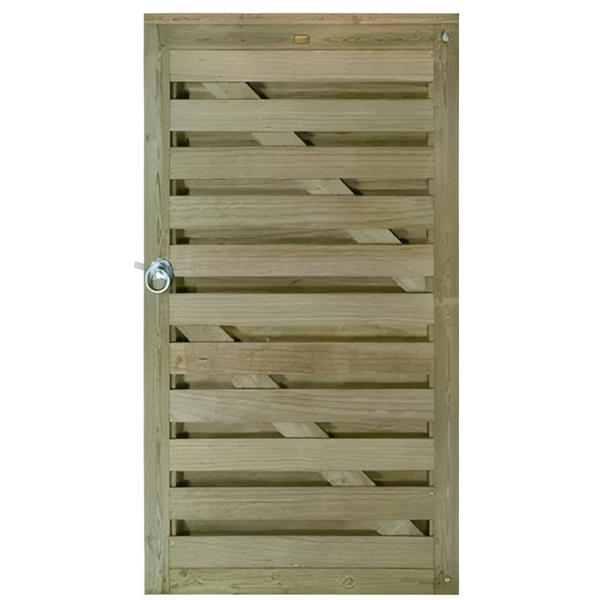 Horizontal Hit and Miss Gate w/ Fitted Galvanised Hinges and Ring Latch 1.775m x 1m - Jacksons Fencing
