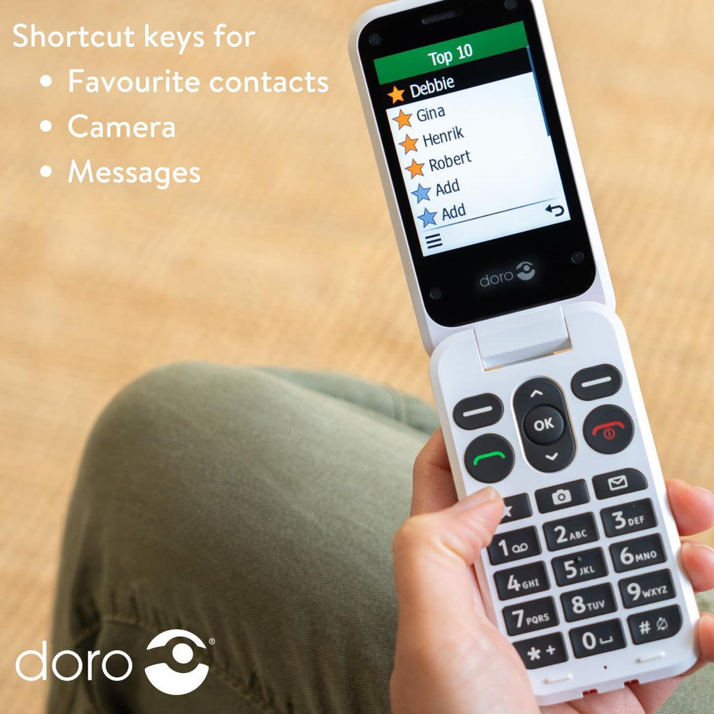 Doro Leva L20 4G Flip Big Button 128MB SIM-Free Mobile Phone - Black/White