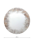 Dar Vixen Round Glass Portrait Decorative Layered Wall Mirror - 80cm - Gold