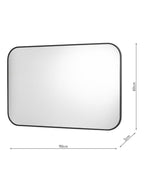 Dar Firuz Rectangular Metal Frame Wall Mounted Mirror 90 x 60cm - Black