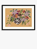 John Lewis La Poire 'Clematis&Callas' Framed Print -Caramel/Pink 63 x 83cm