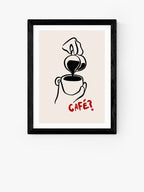 East End Prints SimplyExtraJordanary 'Cafe' Framed Print Black - 83.4 x 63cm