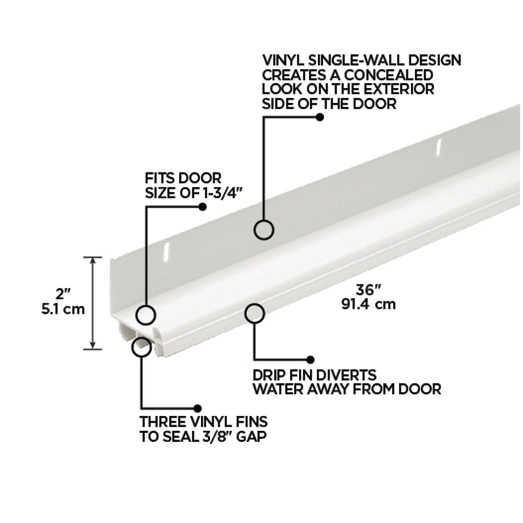 36 in. Vinyl L-Shape Screw-on Under Door Seal
