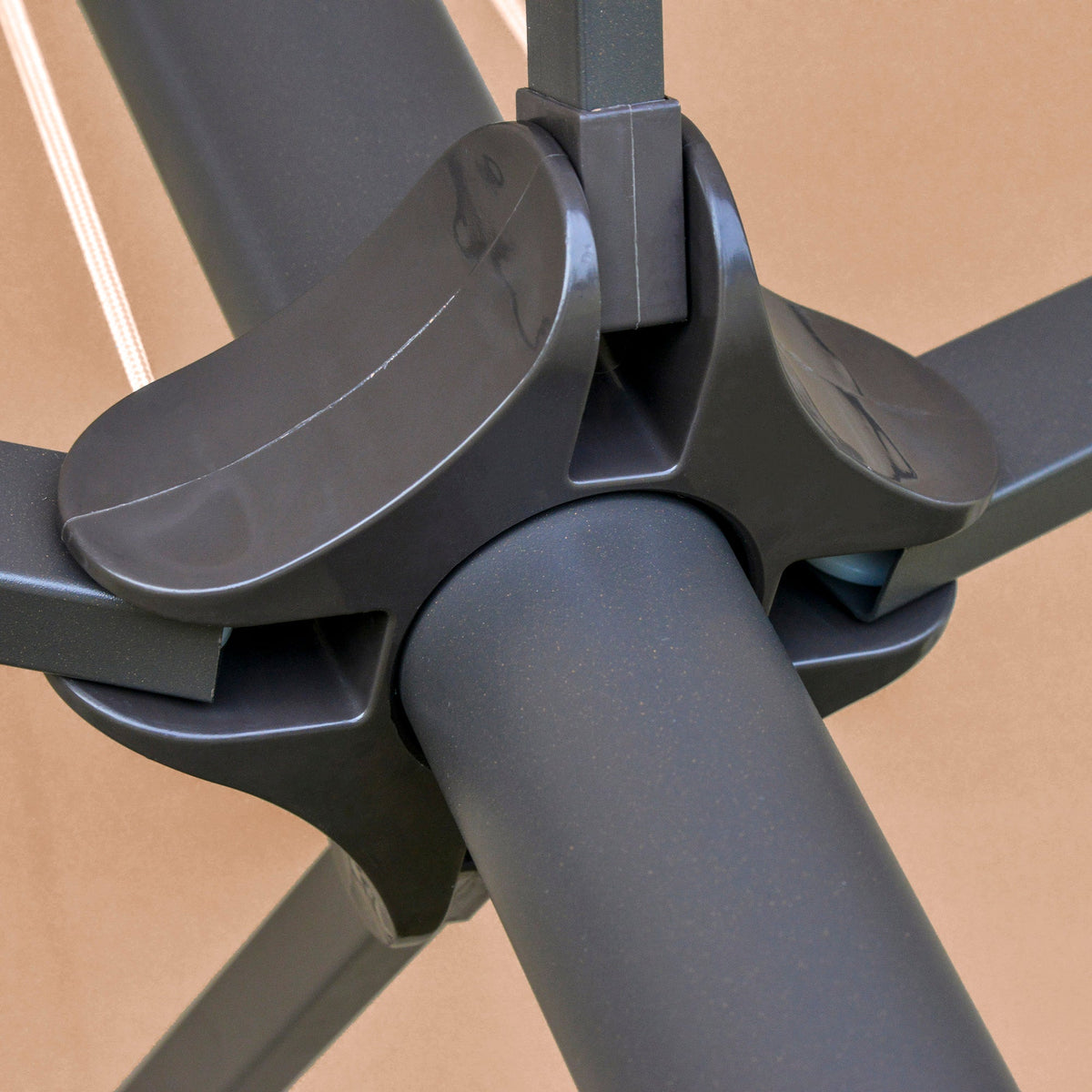 15' Steel Rectangular Double-Sided Patio Umbrella with UV Protection & Easy Crank, Coffee