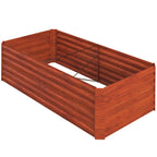 Galvanized Raised Garden Bed Kit with Reinforcing Bars for Vegetables and Flowers, 6' x 3' x 2', Dark Brown