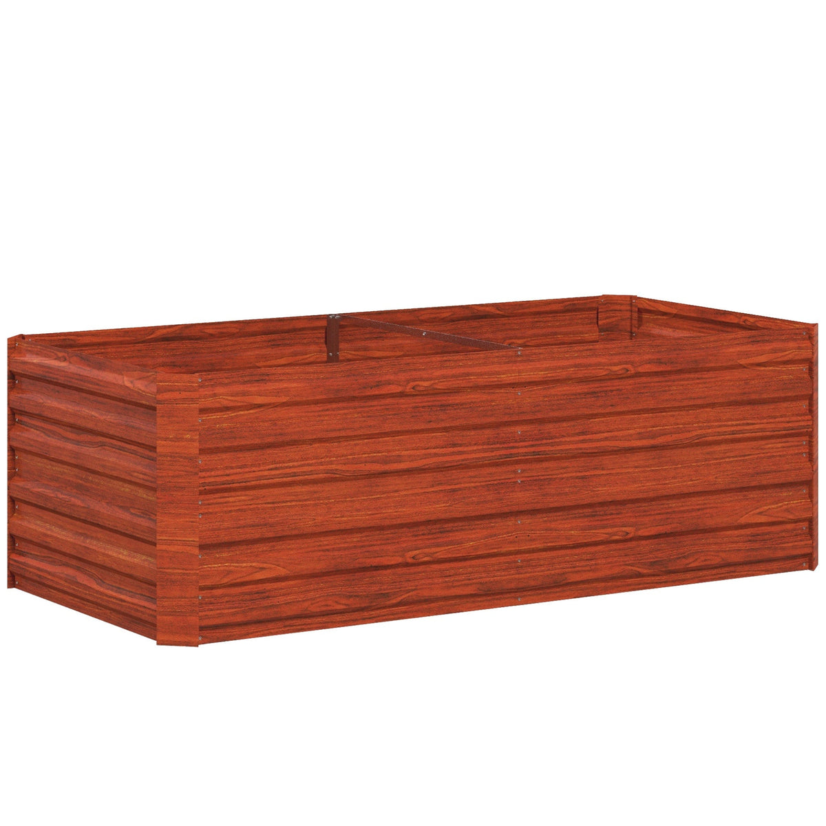 Galvanized Raised Garden Bed Kit with Reinforcing Bars for Vegetables and Flowers, 6' x 3' x 2', Dark Brown