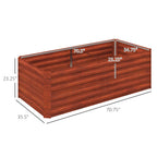 Galvanized Raised Garden Bed Kit with Reinforcing Bars for Vegetables and Flowers, 6' x 3' x 2', Dark Brown