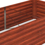 Galvanized Raised Garden Bed Kit with Reinforcing Bars for Vegetables and Flowers, 6' x 3' x 2', Dark Brown