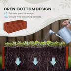 Galvanized Raised Garden Bed Kit with Reinforcing Bars for Vegetables and Flowers, 6' x 3' x 2', Dark Brown