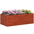 Galvanized Raised Garden Bed Kit with Reinforcing Bars for Vegetables and Flowers, 6' x 3' x 2', Dark Brown