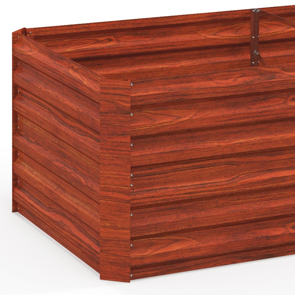 Galvanized Raised Garden Bed Kit with Reinforcing Bars for Vegetables and Flowers, 6' x 3' x 2', Dark Brown