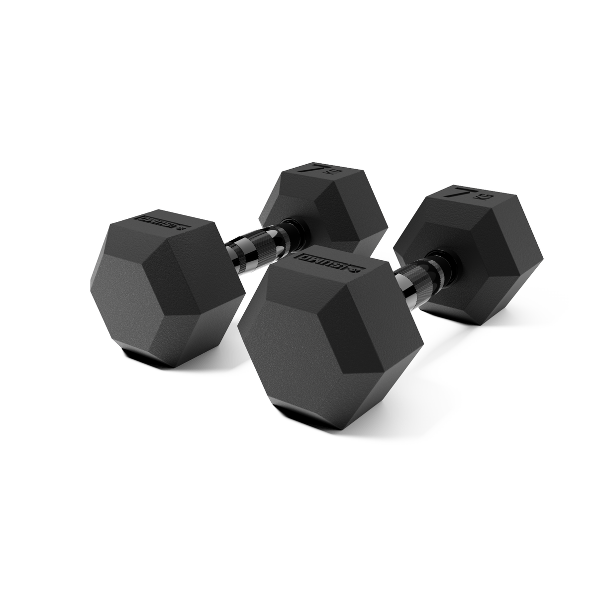 7kg Black Hex Dumbbell Pair
