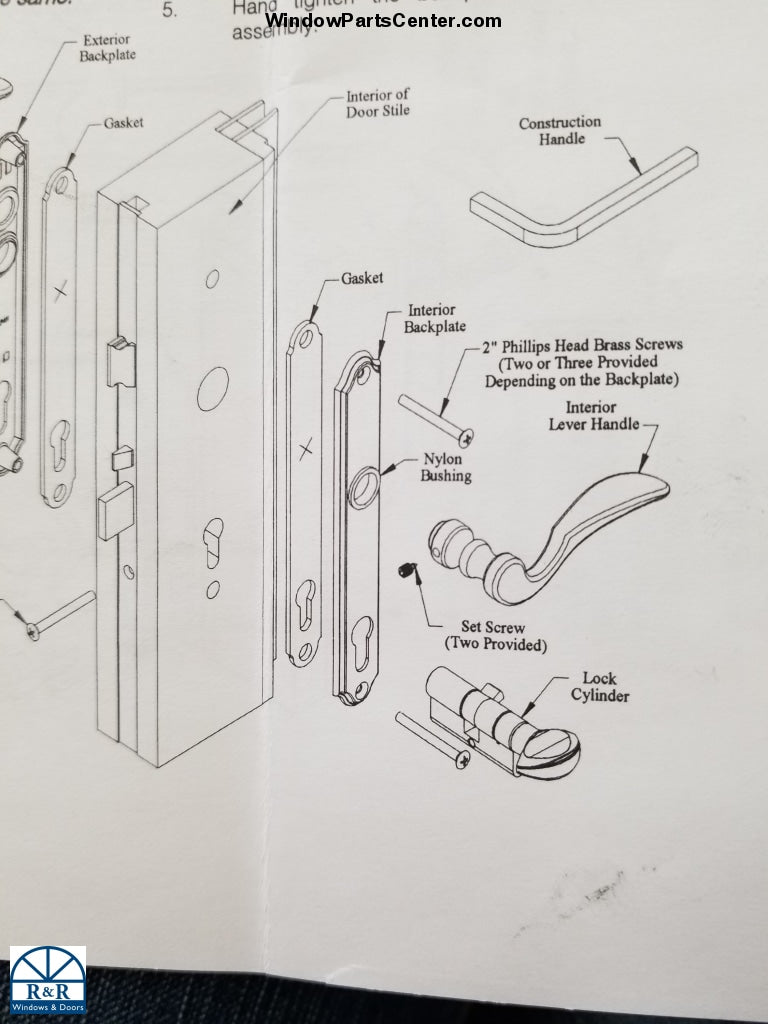 805-005 - Thumb Turn for Lock Cylinder-  Hoppe Door Handle Set - Hurd Swinging Door