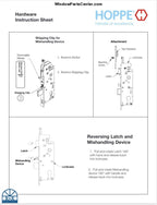 810 - Hoppe 3-Point Gear Box and Extension Flipper/Tongue  Style - (For Hurd Doors 2005 and Prior)
