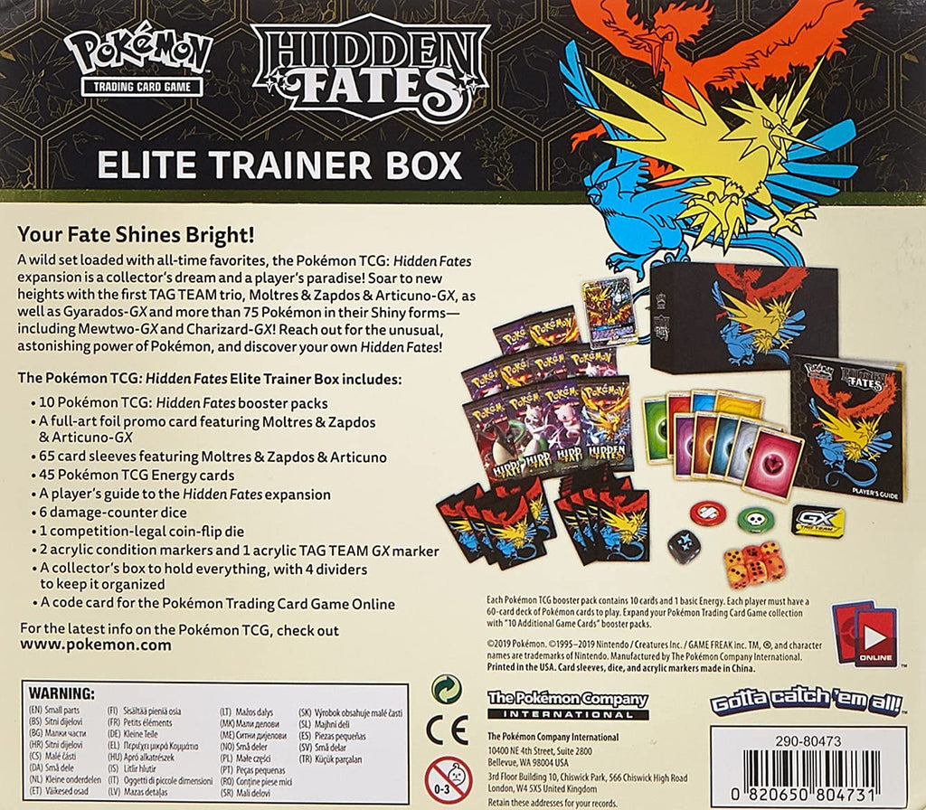 Pokemon TCG: Hidden Fates Elite Trainer Box, Multi