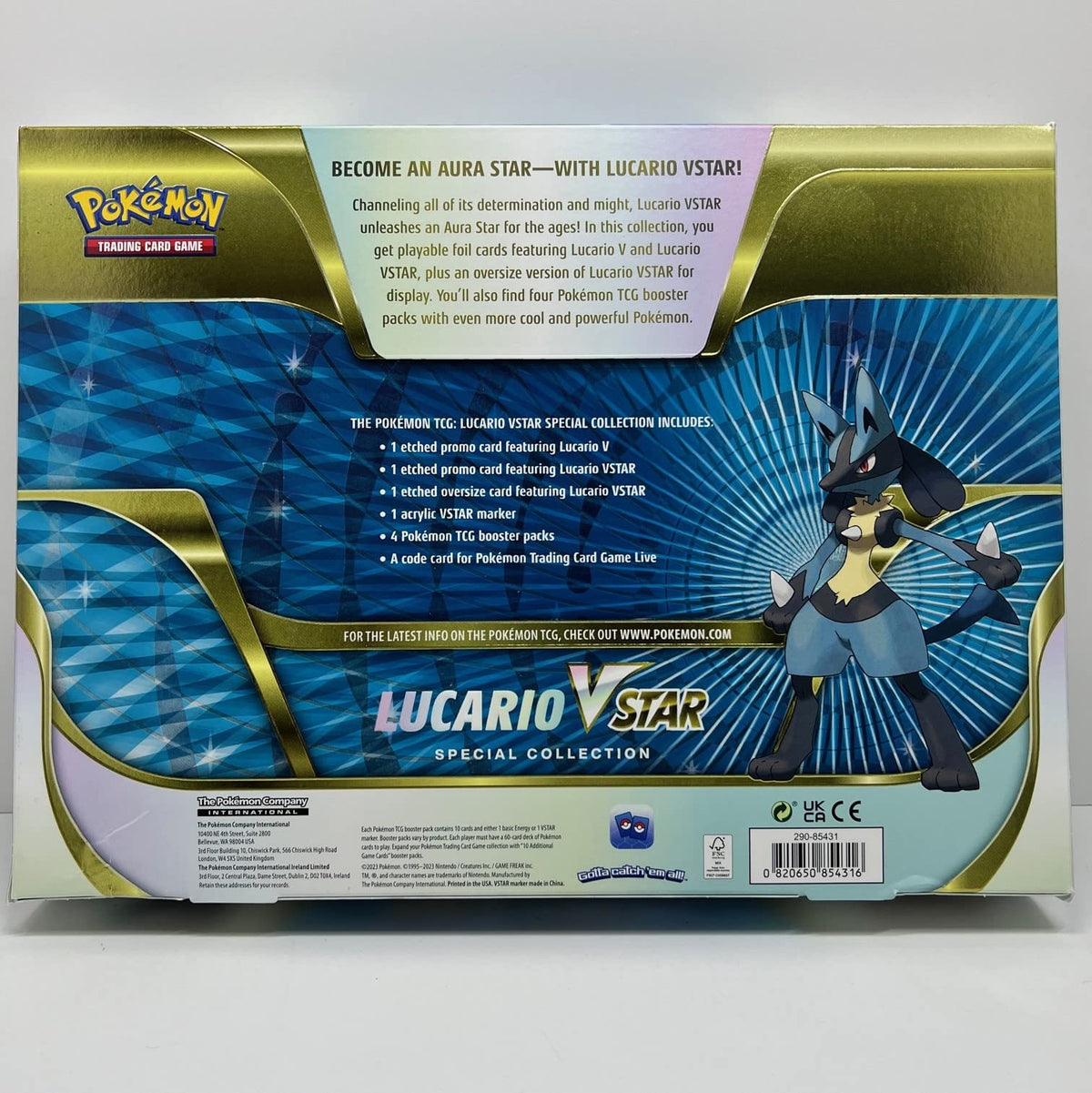 Pokemon TCG: Lucario VSTAR Special Collection Box - 4 Packs