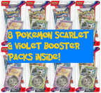 Pokemon TCG: Scarlet and Violet Checklane Espathra and Spidops Blister Booster Pack Bundle, 8 Packs 80 Cards