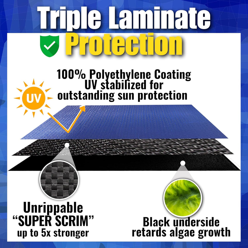 21' x 41′ Oval Frostguard Premium Winter Cover – Unrippable Waterproof and Weatherproof Fabric