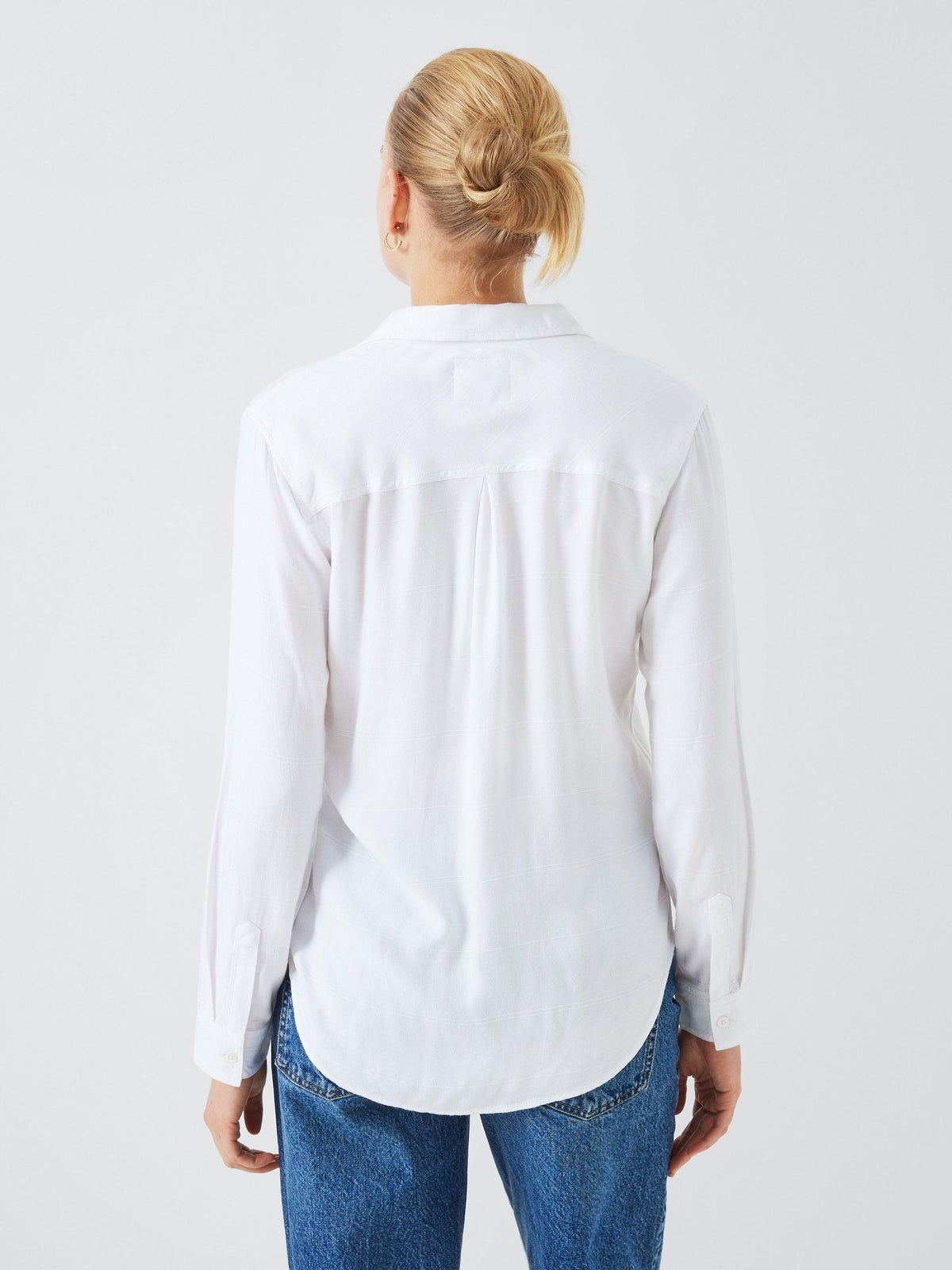 Rails Hunter Women's Long Sleeve Plain Casual Collared Shirt - Ivory - Large