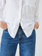 Rails Hunter Women's Long Sleeve Plain Casual Collared Shirt - Ivory - Large